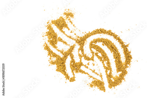 Wallpaper Mural Shawarma seasoning pile (shoarma), middle eastern spice blend, isolated on white background, (organic coriander, cumin, white onion granules, garlic granules, bay leaf, black pepper, turme),  Torontodigital.ca