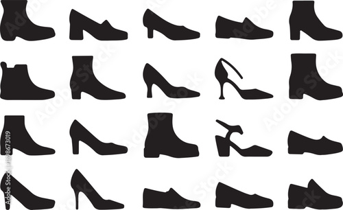 Collection of various high heel shoe silhouettes