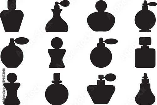 Collection of various perfume bottle silhouettes