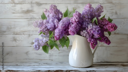 Fresh cut lilac flowers bouquet