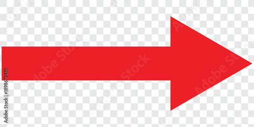 red long arrow pointing to the right. Straight long arrow. Long arrow vector. Long arrow icon. Vector of trendy long arrow pointing right in flat style. 