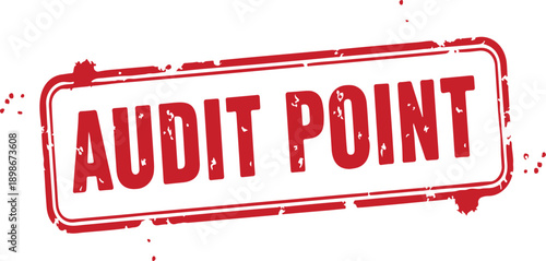 Red rubber stamp with audit point text on white background