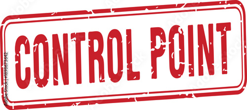 Red rubber stamp with CONTROL POINT text on white background