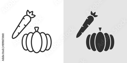 Vegetable Icon representing fresh produce, healthy food, and natural nutrition.