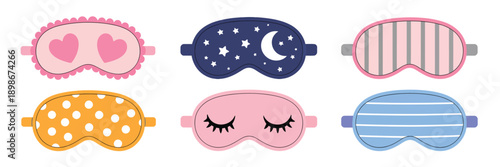 Cute sleeping mask collection, featuring eye sleep masks with funny decorations, playful designs, and cozy bedtime accessories.