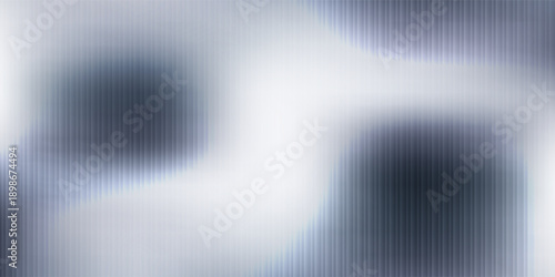 Monochrome waves with transparent vertical layering and soft opacity shifts. Abstract distorted glass effect, minimal and textured in grayscale palette. Vector illustration for futuristic design
