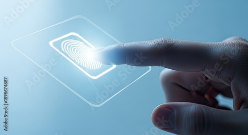 Fingerprint Scan for Biometric Security and Digital Identification.
