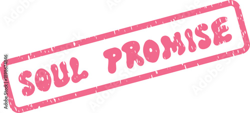 Soul Promise bright pink rectangular stamp impression symbolizing a deep lasting bond and true dedication