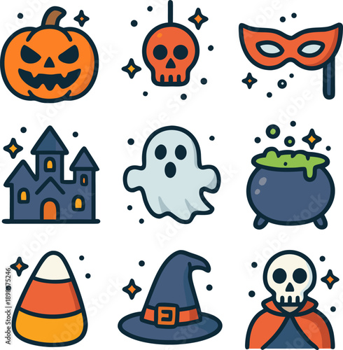 Halloweenthemed illustration capturing the essence of the season, suitable for creating a spooky and festive atmosphere in advertisements or designs.