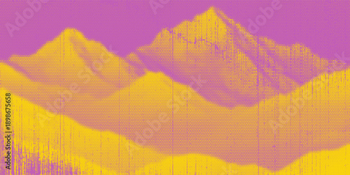 Grunge halftone gradient background. Faded grit noise texture. Colorful wallpaper. Retro pixelated backdrop. Anime or manga style comic overlay. Vector graphic design textured Grunge scratch template.