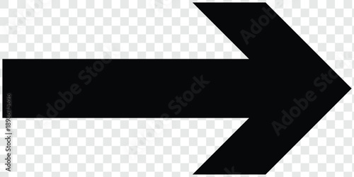 Black long arrow pointing to the right. Straight long arrow icon, right thin line, black cursor, horizontal element, thick pointer vector long arrow icon. large size black long arrow. 