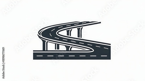 Modern highway interchange with elevated road