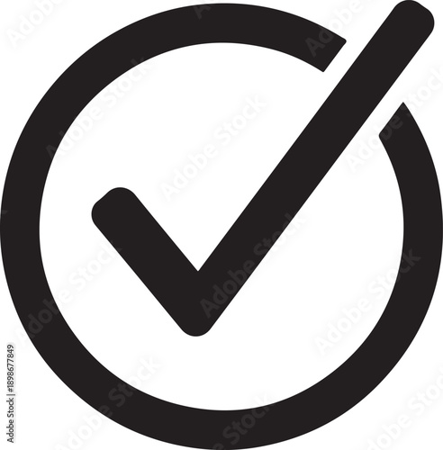 Black checkmark in a circle check mark tick