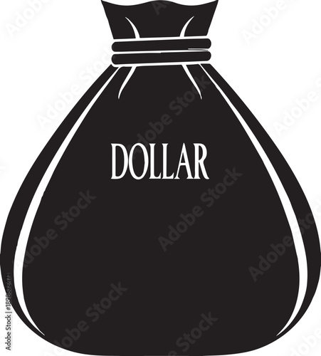 Money Bag Dollar Sign Icon Vector .