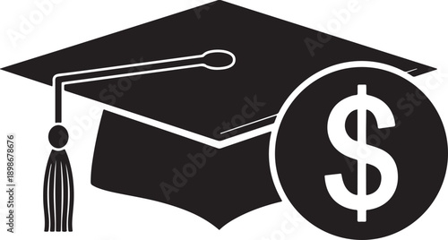 Graduation cap and dollar sign education