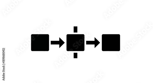Simple diagram illustrating a process flow with directional arrows between blocks