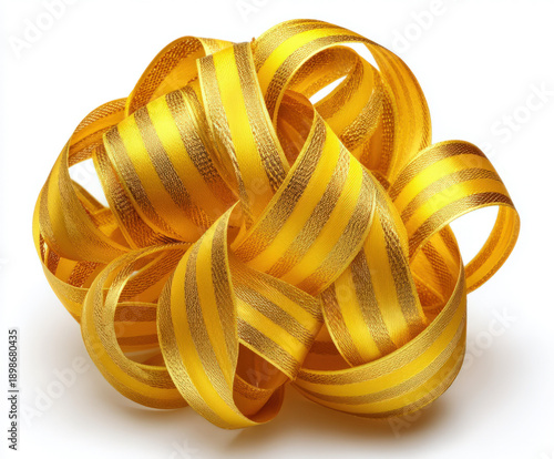 Gold ribbon isolated on whi...