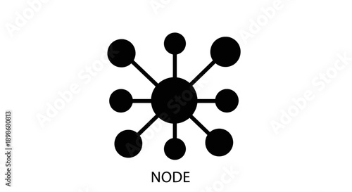 Central node connected to eight peripheral nodes in a network diagram