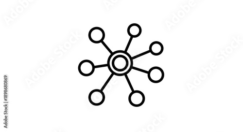 A central node with six connected peripheral nodes in a radial diagram format
