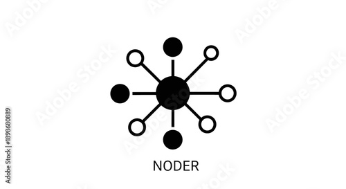 Central node with six connected terminals in a radial diagram layout