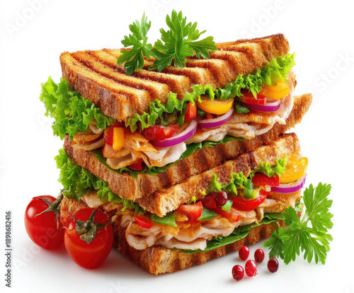 Sandwich isolated on white ...