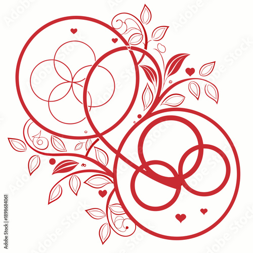 Balanced vector symbol merging a heart and a circle, representing unity, harmony, and eternal love in a modern design.