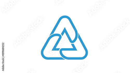 A blue recycling symbol logo on a white background with a simple line design.