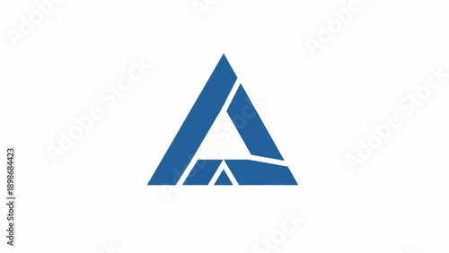 Black triangular logo with white accents on a clean white background, simple geometric design.