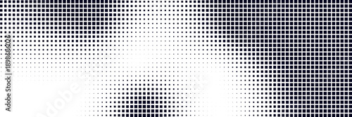 Bitmap gradation background with a pixel pattern gradient. 8-bit retro style glitch effect. Texture with halftone grain.