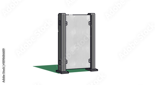 Security Scanner Portal Gate Vector Illustration, Airport Security Checkpoint, Modern Metal Detector System Scanner, Isolated on transparent background.