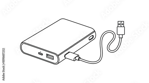 A simple line drawing of an external hard drive silhouette