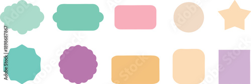 Pastel Abstract Blob Shapes Clipart – Badge Labels SVG PNG .