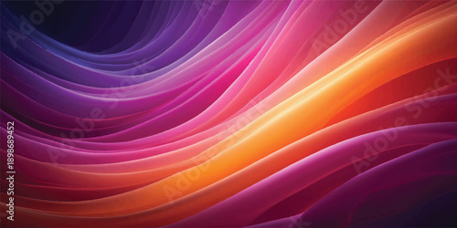 A vibrant abstract background features colorful flowing waves and bright lines of energy in a rainbow of purple, blue, and pink textures for a modern wallpaper design
