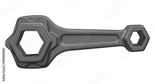 Hand Drawn Wrench Vector Illustration. Spanner Clip Art. Mechanic Tool for Repair, Construction, Maintenance: Solution Symbol, Isolated on transparent background.
