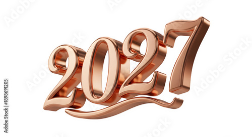 Happy new year 2027 isolated on transparent background