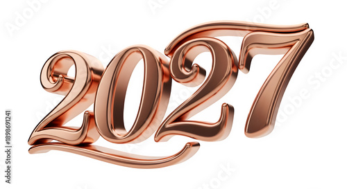 Happy new year 2027 isolated on transparent background