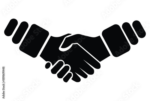 Handshake icon with thick outlines representing business partnership cooperation agreement and successful deal making sign