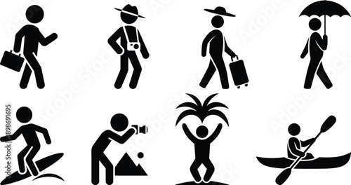 A collection of icons depicting various activities and occupations