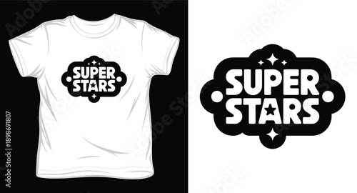 Love more seraphine brand typography design for clothing with inspirational text and star accents