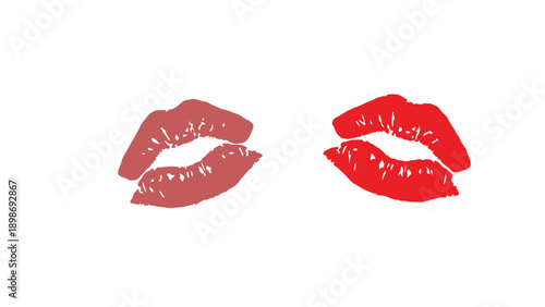 A collection of red lips with various expressions on a white background