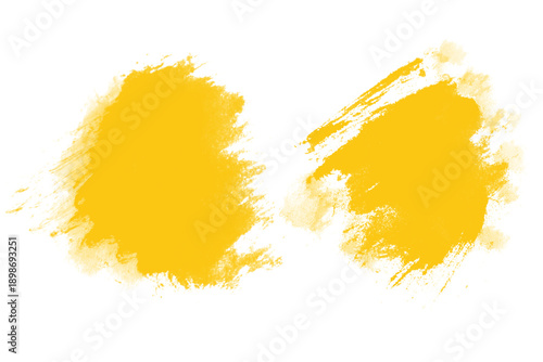 Abstract grunge yellow stains on a transparent background