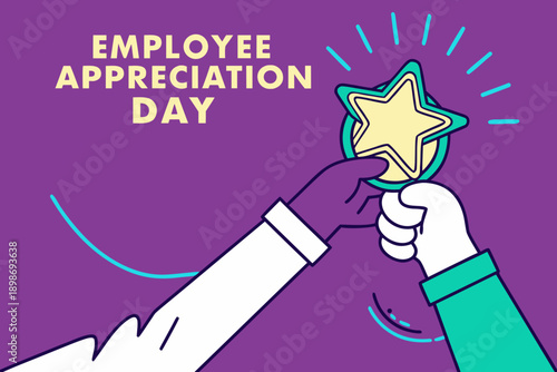Celebrating employee appreciation day with a magical star gesture of recognition.