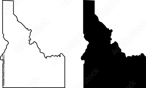 Idaho state map outline and silhouette