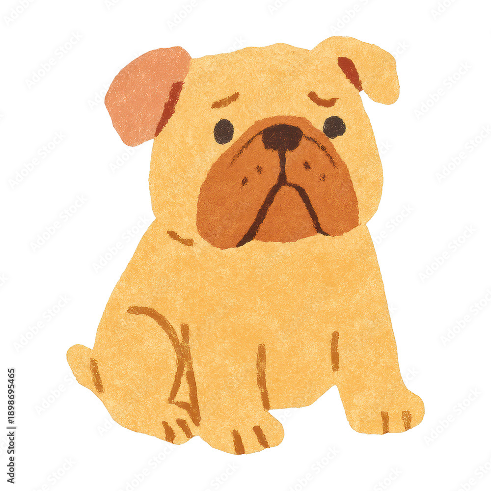 Fototapeta premium PNG Cute cartoon sad puppy illustration.