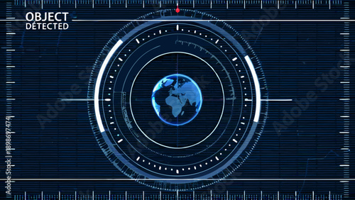 Orbital view of earth detected within a targeting system interface