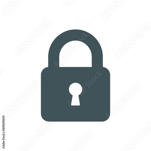 A digital illustration of a closed padlock symbolizing security and privacy. isolated on white background, Vector, illustration