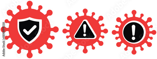 coronavirus protection warning danger icons set covid 19 health safety symbols, a premium ranked illustration set showcasing health alerts, virus warnings, and safety measures for healthcare 