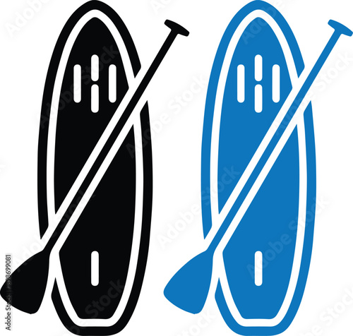 awesome paddle board vector icon