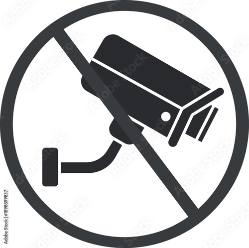 No surveillance camera icon prohibition of video recording