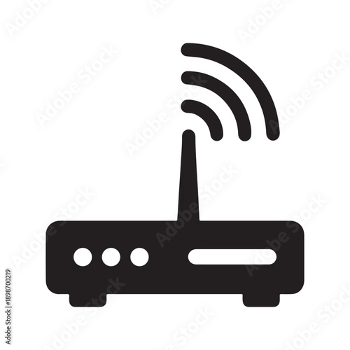 Wireless wifi router device silhouette vector on white background for network connection